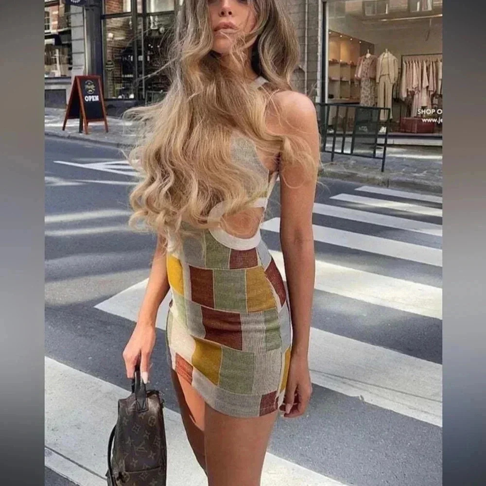 ZARA Printed Geometric dress